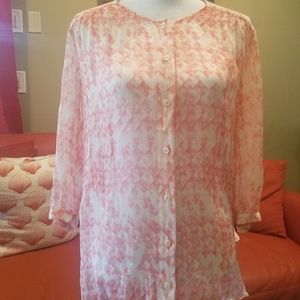 Women's CAbi Sheer Button Down Blouse Size M